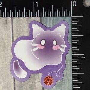 🌀10/$10🌀 Cute Purple Cat Reusable Waterproof Vinyl Sticker Decal